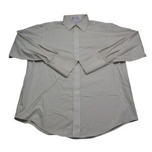 Brooks Brothers Shirt Mens 17 - 35 Blue Yellow Striped Long Sleeve Button Up